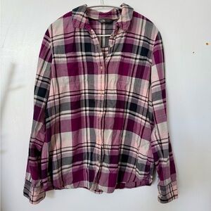 The North Face Purple and Black Plaid Shirt